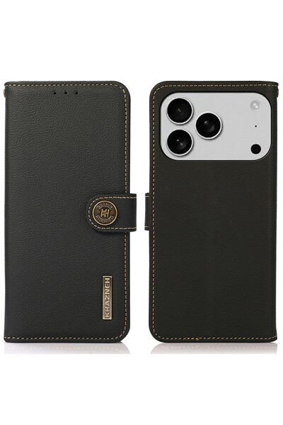 KHAZNEH Δερμάτινη Θήκη Πορτοφόλι Black (Apple iPhone 17 Pro Max)