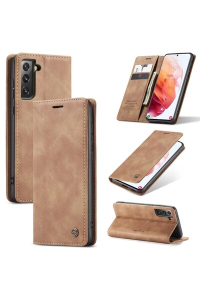 Caseme 013 Retro Θήκη Βιβλίο Brown (Samsung Galaxy S21 5G)