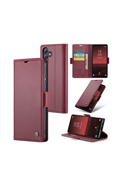 Caseme 023 Luminus Θήκη Πορτοφόλι Wine Red (Samsung Galaxy A55 5G)