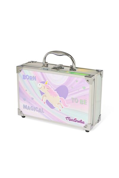 Generic Brand Set de machiaj micuț cu unicorn în cutie metalică