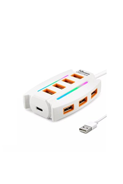 HADRON Hdx7037 USB Hub 2.0 10*Usb 1.2m White