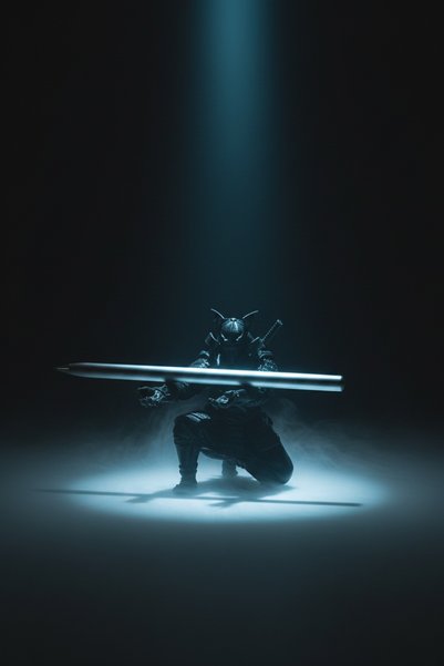 Bebişto Samurai Pen Holder - Matte Black Decorative Desk Figure