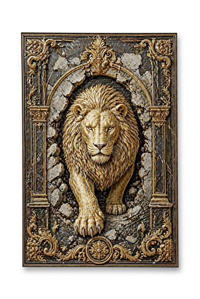 Rugs Modern Halı SDT Aslan Desenli Modern Dokuma Taban Dekoratif Halı sdt945