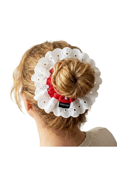 woodycord Handmade Scallop Detailed Voluminous Scrunchie Bun Clip