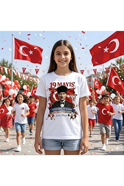 No Plan Girls' and Boys' May 19Th Ataturk Memorial Day Printed T-Shirt