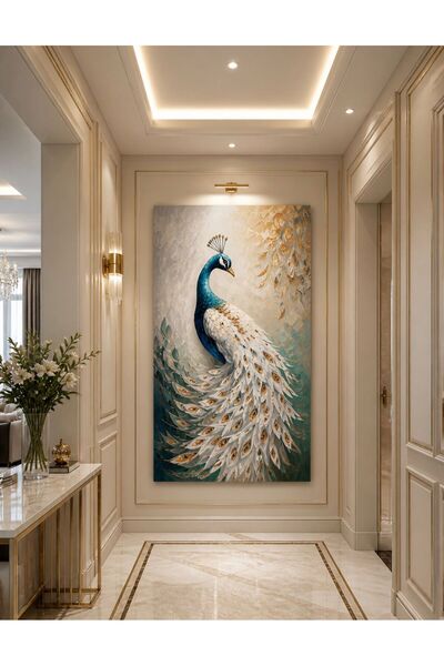 walliva Royal Peacock – Lüks Tavus Kuşu Kanvas Tablo