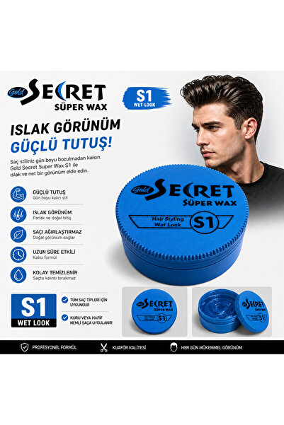 Gold Super Wax S1 Islak Görünüm Saç Waxı 150 ml Güçlü Tutuş