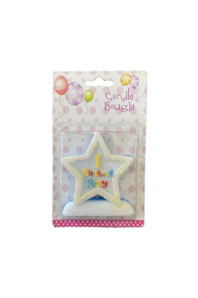 Genel Markalar Yıldız Şeklinde Mum - 1 Birthday Boy - 1 Yaş - Doğum Günü