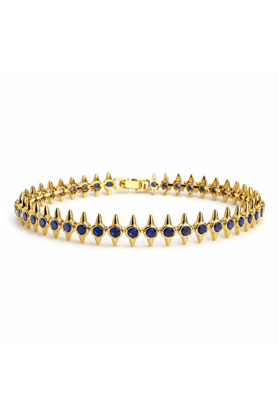 PerleJewelry Spike Sapphire Gold Bileklik