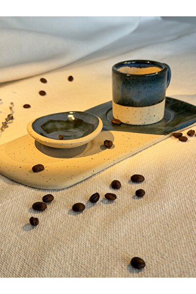 Bodem Ceramic El Yapımı Seramik Türk Kahvesi Fincan Seti – Sunum Tabağı & Çer...