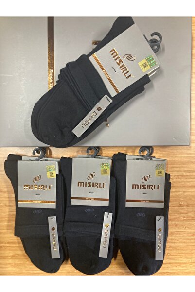 Mısırlı Bambu Bambu Erkek Çorap 6 adet siyah