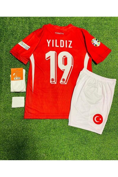 AJAX STAR Türkiye Kenan Yıldız KIRMIZI Çocuk Forması 4'lü Set (EURO 2024 PATCH)