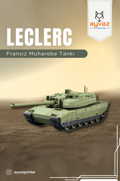 ayvazprinter LECLERC Tank Maketi 1/35 Ölçek, 11x20x8,5 cm Boyutlu, Hareketli ...