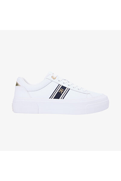 Tommy Hilfiger Th Kadın Foxing Platform Webbing Beyaz Sneaker