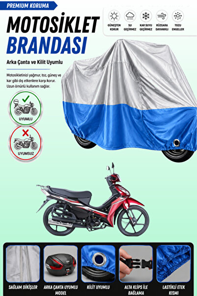 Cemku Double Gray Top - Blue Bottom, Rear Bag Compatible Rks Next 100 Motorcy...