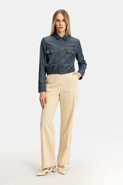 W Collection BEJ BORU PAÇA PİLESİZ PANTOLON