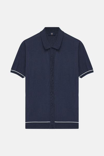 W Collection LACİVERT KISA KOLLU GÖMLEK