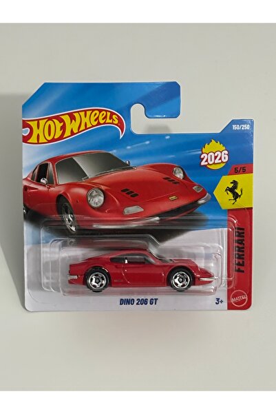 HOT WHEELS Dino 206 GT Ferrari 150/250 2026 – Koleksiyonluk 1:64 Diecast Mode...