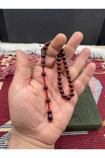 Kttesbihaksesuar 7mm BİLEK BOY ÇUBUK ATEŞ KEHRİBAR TESBİH