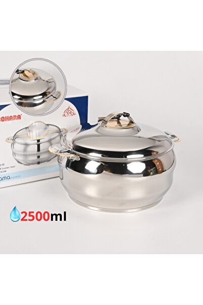 Generic 18/10 Stainless Steel Food Warmer Container 2500ml Silver Shiny Gold ...