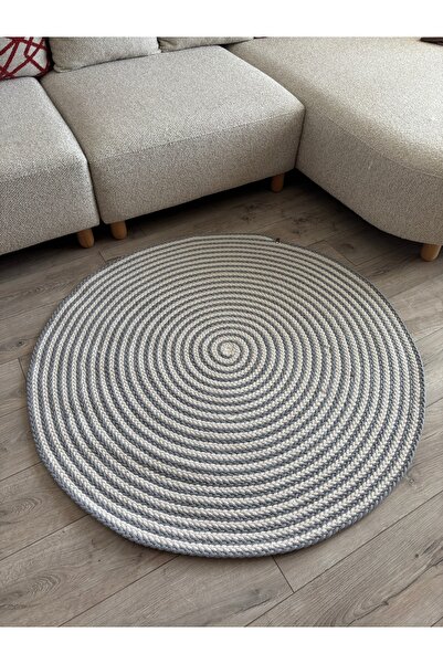 MaVaux Linea Saç Örgü Halı, Kilim Yuvarlak Modern Hasır Halat Özel Tasarım Sa...