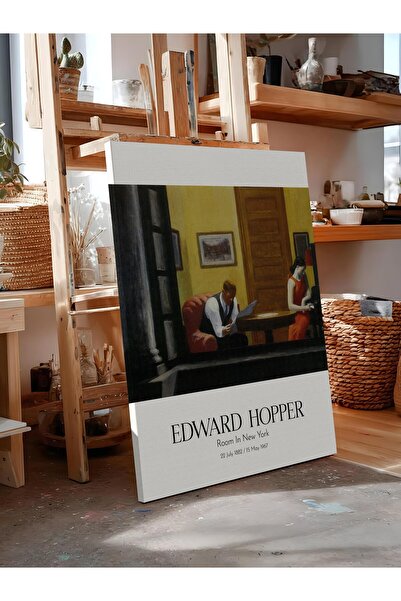 Postifull Edward Hopper - Room in New York, Canvas Print, Art Series No:110179