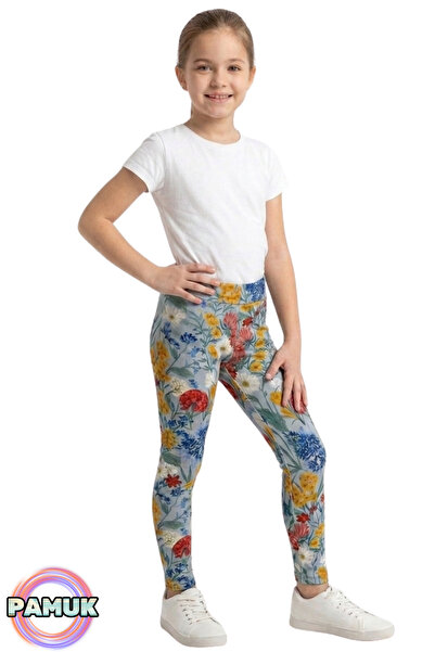 United Fabrics Patterned Children's Leggings - Mixed Floral Patterned Girls' ...