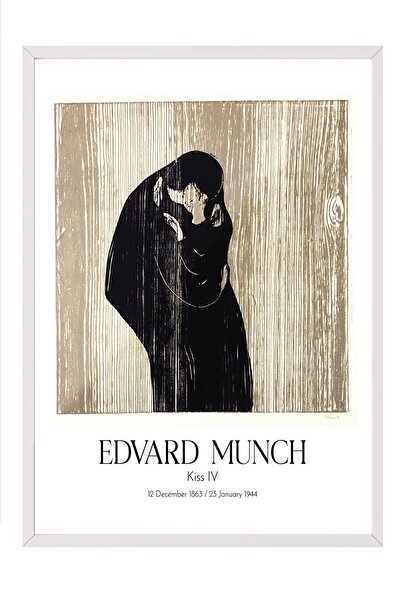 Postifull Edvard Munch - Poljubac IV, slika u belom okviru, umetnička serija ...