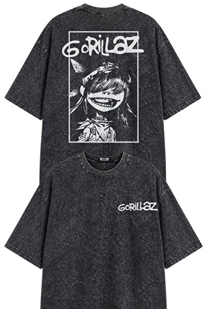 Fuddy Moda Μπλουζάκι Unisex με στάμπα Gorillaz Guitarist Noodle στην πλάτη, π...