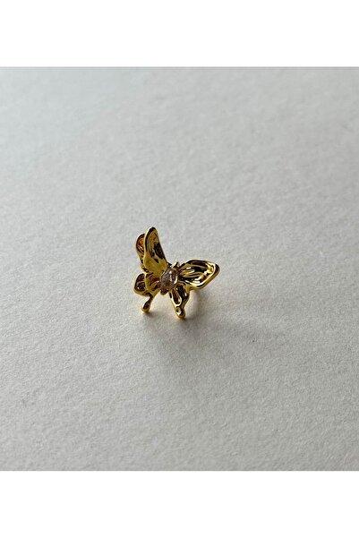 Alveole Jewelry Kelebek Taşlı Zarif Gold Earcuff