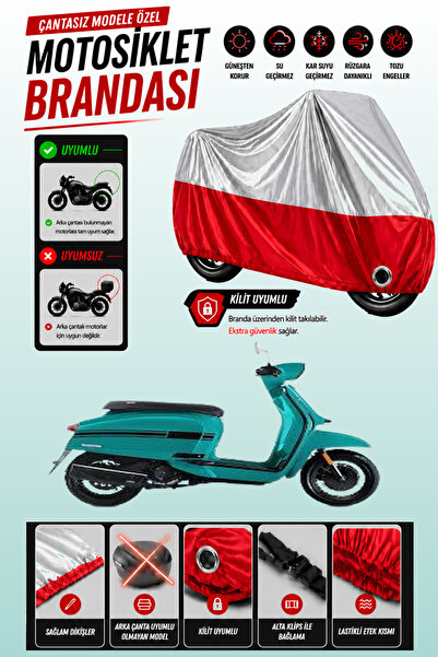 Cemku Twin Top Gray - Bottom Red Lambretta V125 Special Compatible Engine Cov...