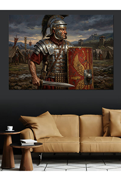 Artmeg Soldat războinic roman așteptând cu scutul său, pânză decorativă - mas...