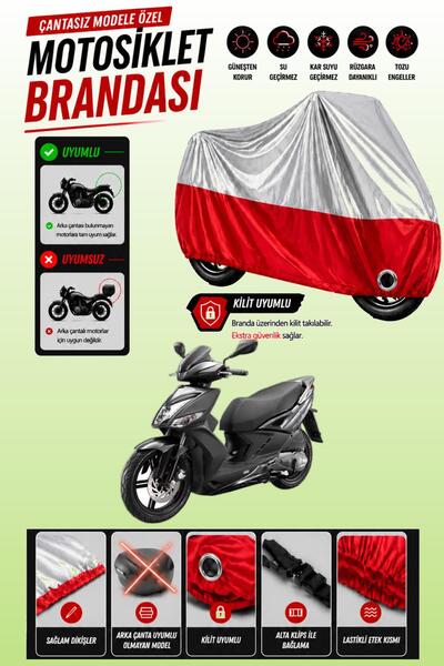 Cemku Twin غطاء محرك متوافق مع Kymco Agility 16+ 150 باللون الرمادي من الأعلى...
