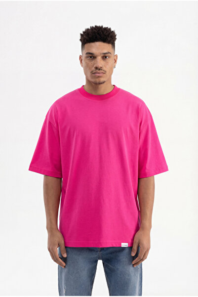 Machinist Men's Basic Super Cotton Oversize T-Shirt Fuchsia