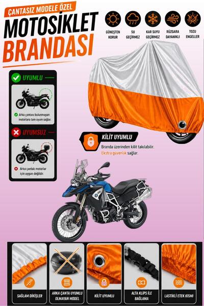 Cemku Twin Top Gray - Bottom Orange Bmw F 800 Gs Adventure Compatible Engine ...