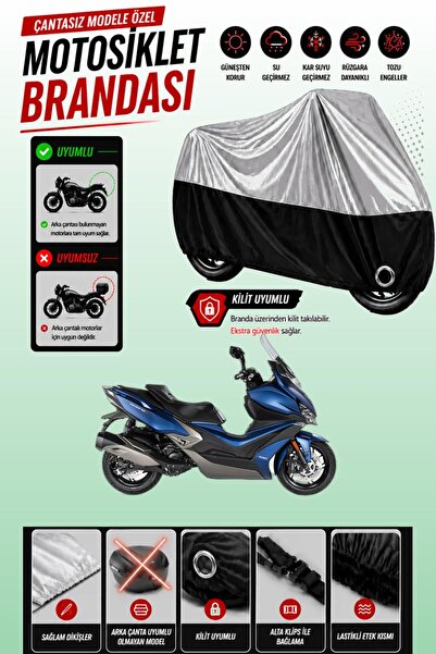 Cemku Twin غطاء محرك متوافق مع Kymco Xciting S 400 باللون الرمادي من الأعلى و...