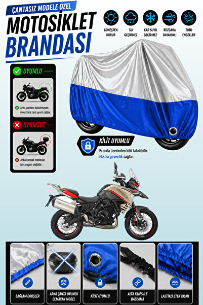 Cemku Twin غطاء محرك متوافق مع Benelli TRK 702X باللون الرمادي من الأعلى والأ...