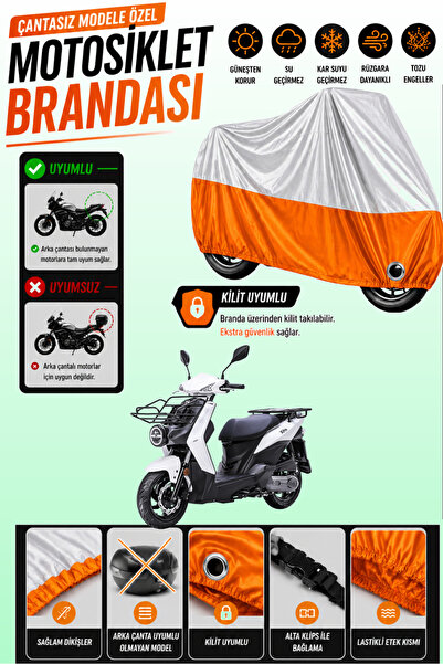 Cemku Twin غطاء محرك متوافق مع SYM Xpro Cargo 125 باللون الرمادي من الأعلى وا...