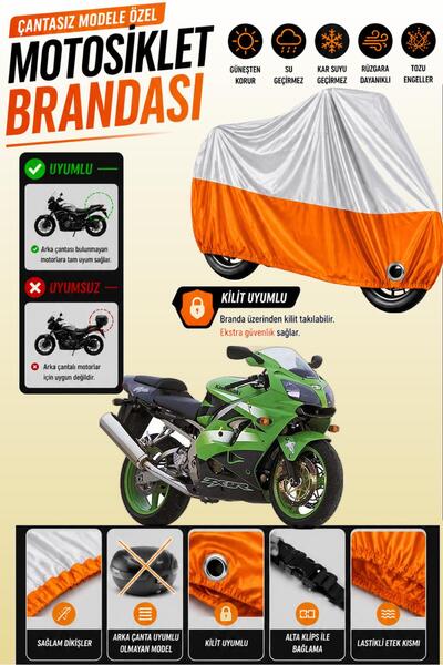 Cemku Twin غطاء محرك متوافق مع كاواساكي ZX-9 R باللون الرمادي من الأعلى والبر...