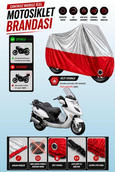 Cemku Twin غطاء محرك متوافق مع Kymco Grand Dink 250 باللون الرمادي من الأعلى ...