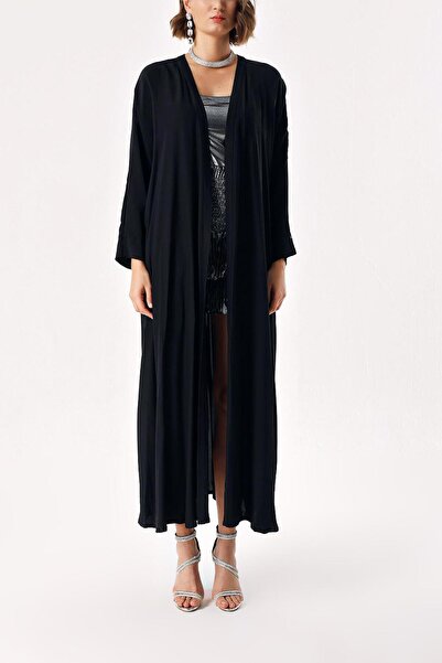 SOCIETA Siyah Balon kollu uzun kaftan 94765