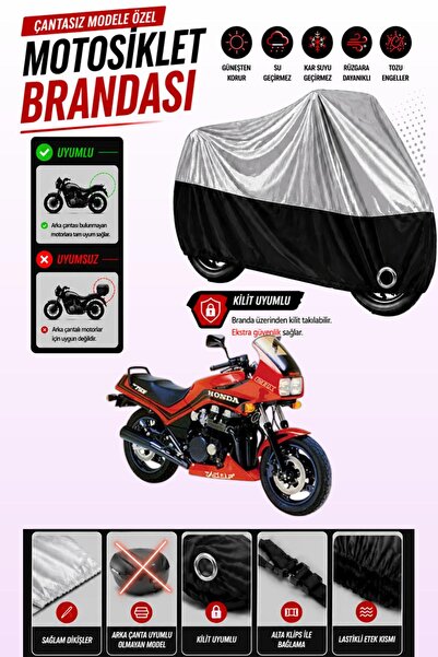 Cemku Twin غطاء محرك متوافق مع هوندا CBX 750 باللون الرمادي من الأعلى والأسود...