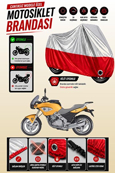 Cemku Twin غطاء محرك متوافق مع سيارة BMW F 650 CS باللون الرمادي من الأعلى وا...