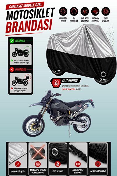 Cemku Twin غطاء محرك متوافق مع Husqvarna SM 610 باللون الرمادي من الأعلى والأ...