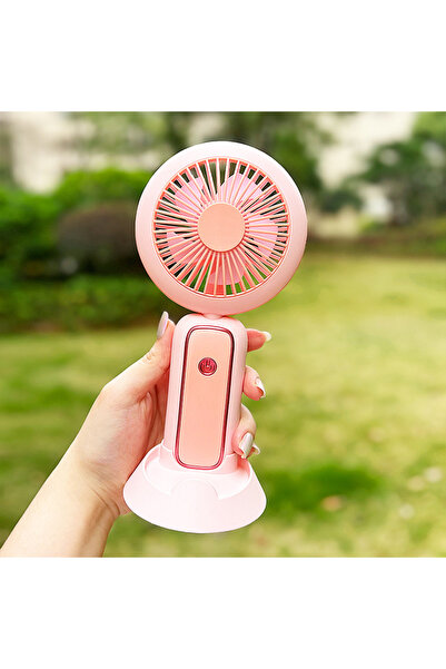 Livava Işıklı Şarjlı El Vantilatörü 3 Kademeli Masaüstü Taşınabilir Mini Fan