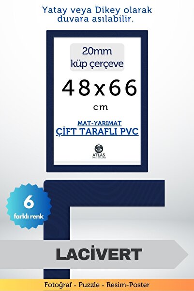 Atlas Sanat Galerisi 20mm-48x66 Cm Mat Pvc Li Camsız Fotoğraf Puzzle Belge Çe...
