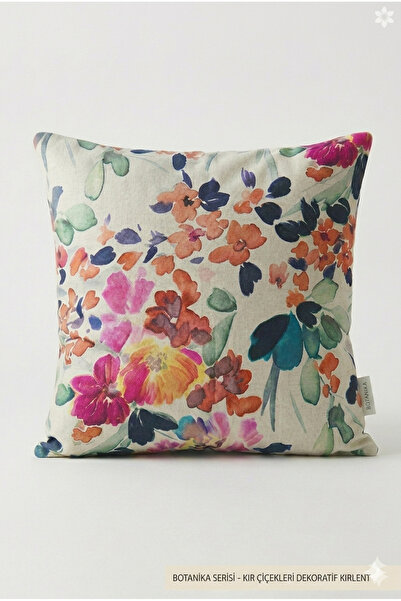KIRLENT TEKSTİL Botanika Series Dirt Flowers Decorative Throw Pillow Cover 45...