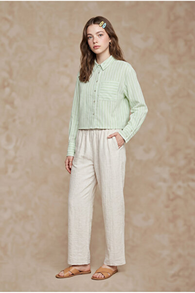 Cortigiani Linen looking summer shirt with full sleeve