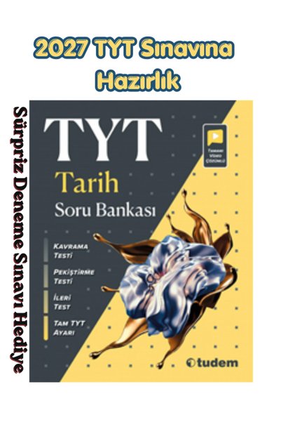 Tudem Tudem TYT Tarih Soru Bankası Deneme Hediyeli 2027 YKS Sınavına Hazırlık