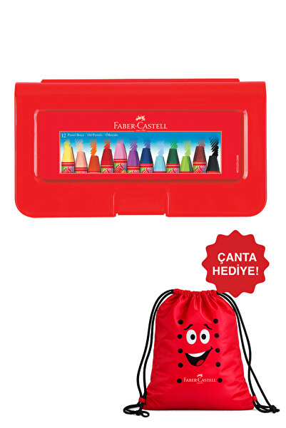Faber Castell Altıgen Pastel Boya, 12 Renk, Plastik Kutu, Yumuşak ve Canlı Re...